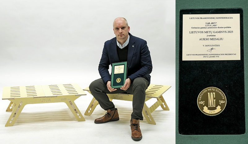 VILNIUS TECH docento kartu su partneriais kurtas gaminys pelnė „Lietuvos metų gaminio 2025“ specialųjį dizaino apdovanojimą